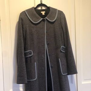Halogen Tweed Peacoat with Light Blue Trim